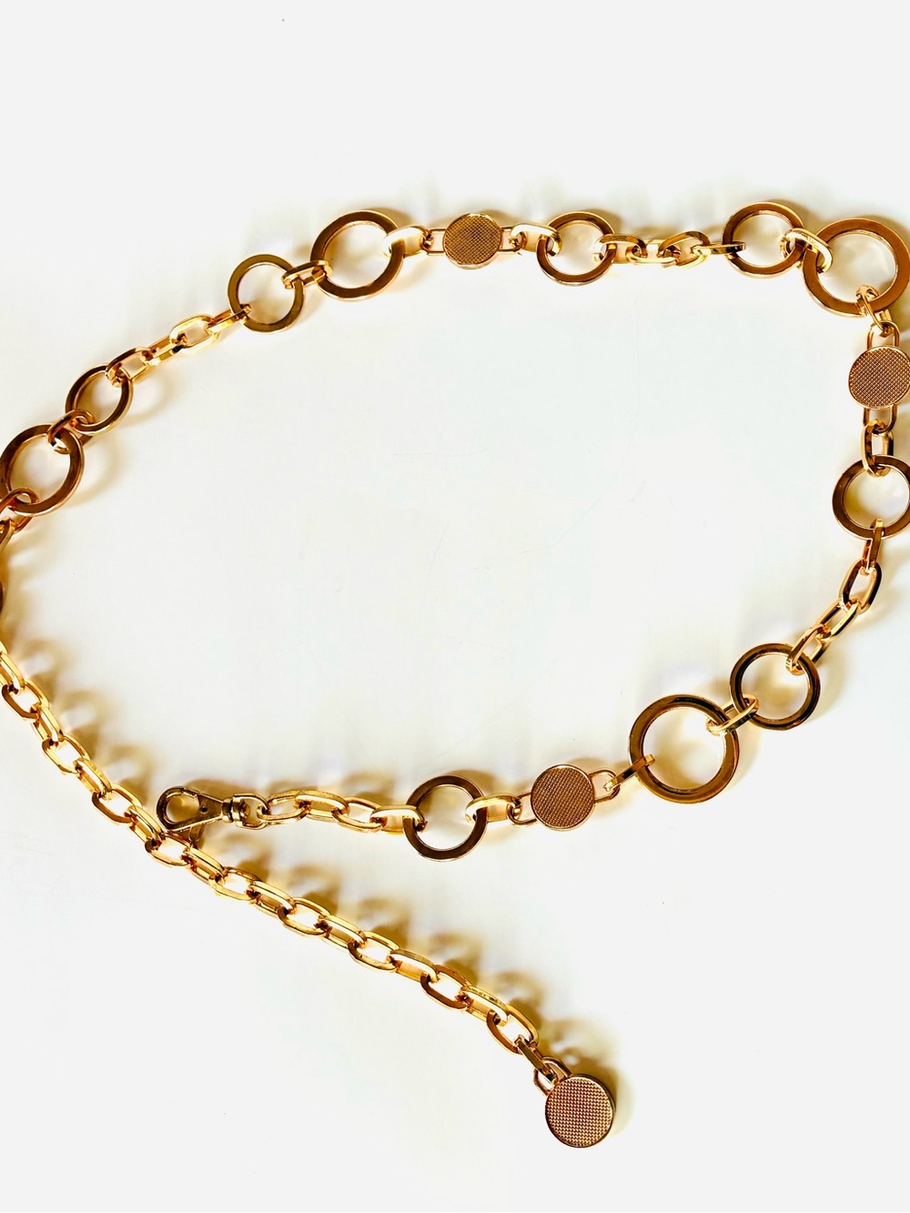 Gold Circular Link Chain Belt for Women